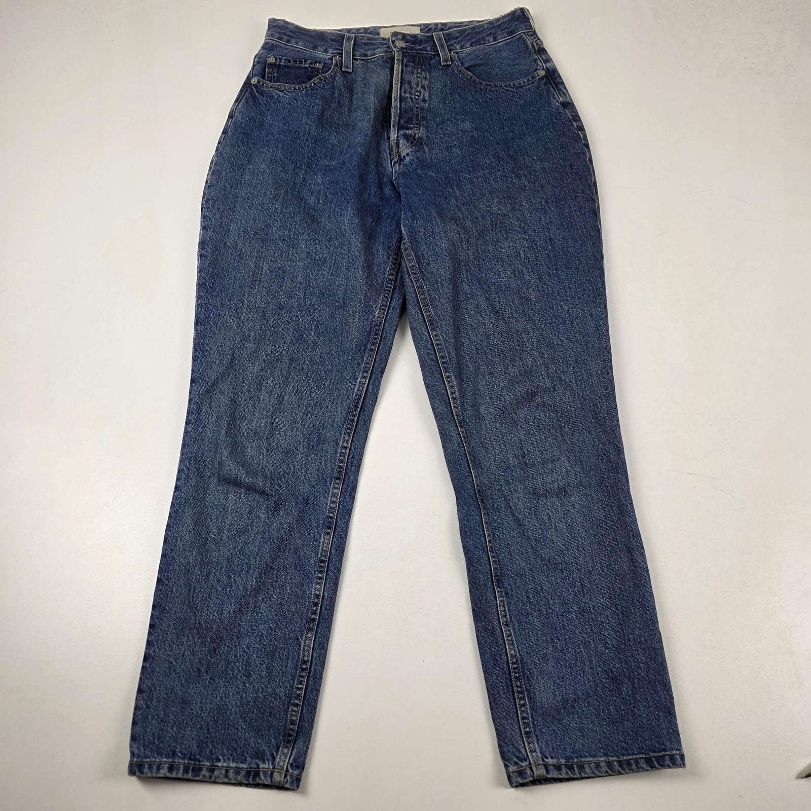 Everlane Jeans Womens 30 Blue Curvy 90s Cheeky Straight High Rise Organic Denim